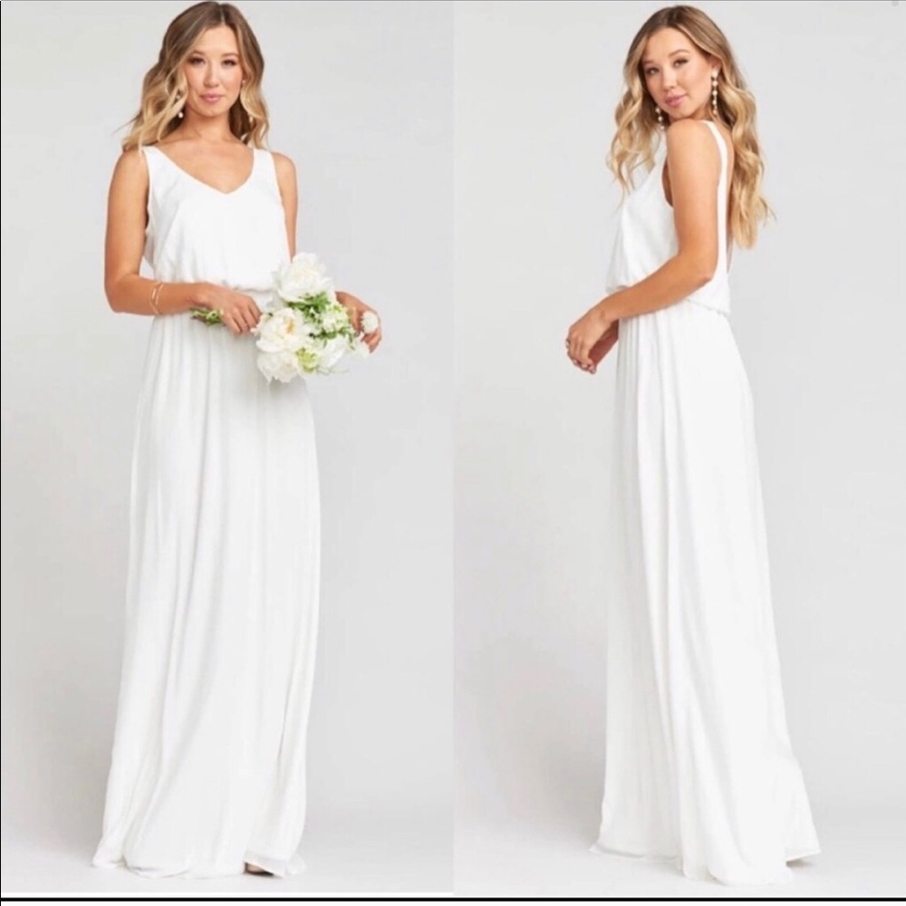 Show Me Your Mumu Kendall Ivory Crisp Maxi Dress